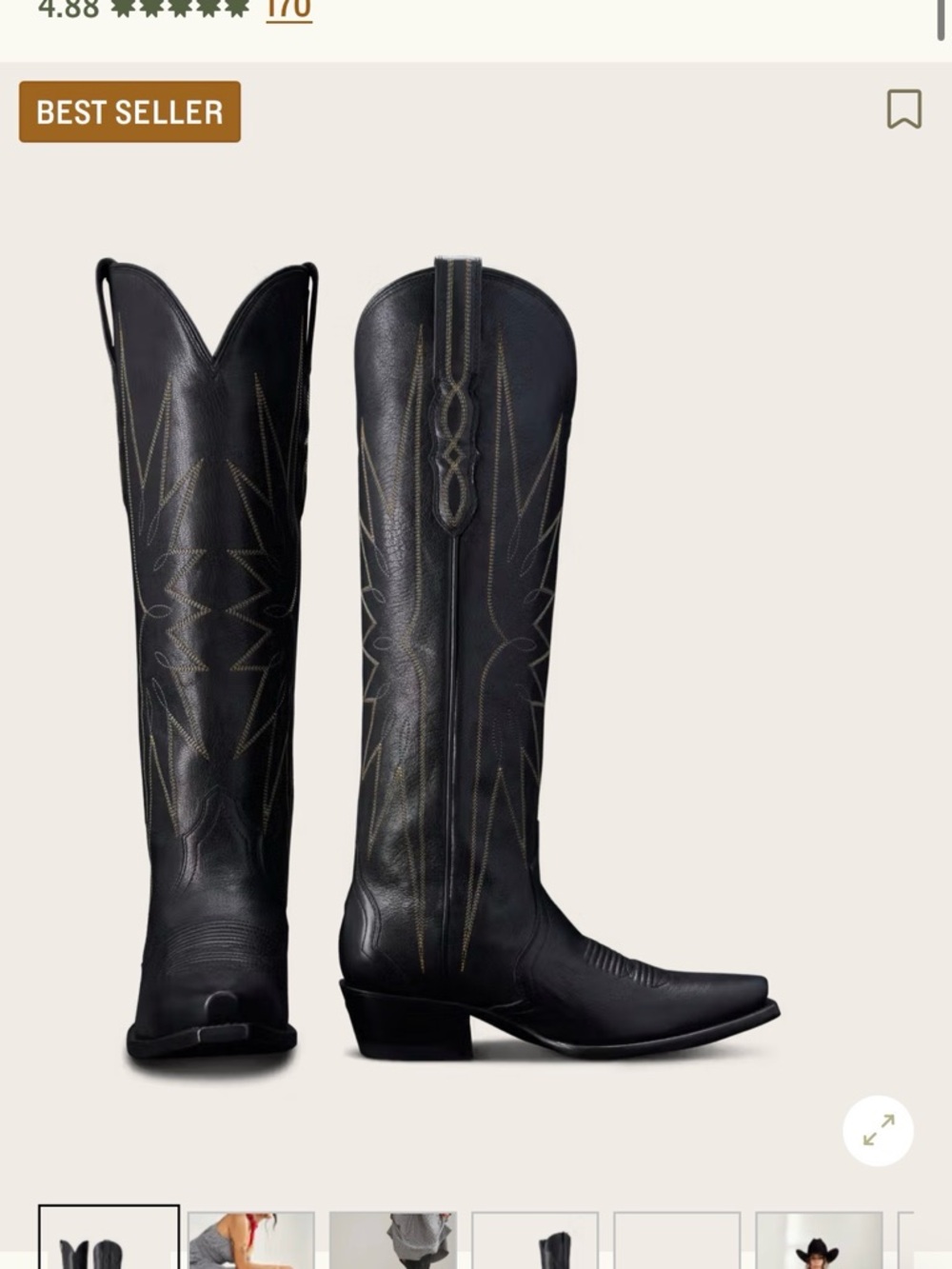 Black “Loretta” Goat Tecovas Boots with Contrast Stitching